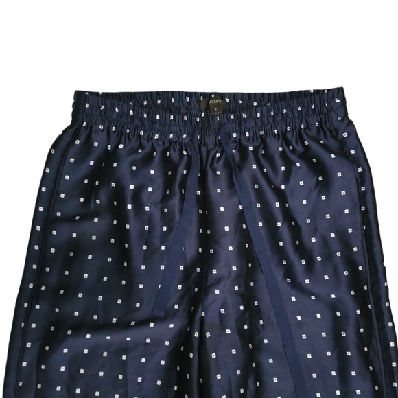 J. Crew Blue and Red Patterned Wide Leg Pants Size 8 NWT - Picture 4 of 5